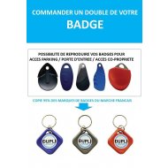 Badge d'immeuble et parking